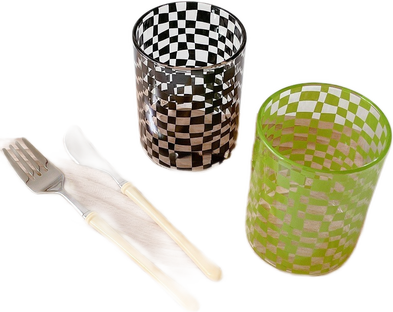 Nordic Plaid Glass Mugs
